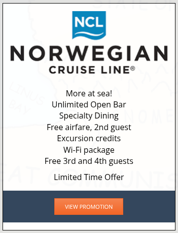 Current cruise promotion - Norwegian